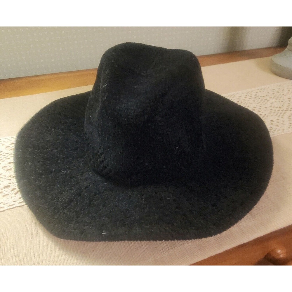 Four Buttons by San Diego Hat Co. 203936 Womens Hat Black BOHO Soft Wired Rim - Picture 4 of 10